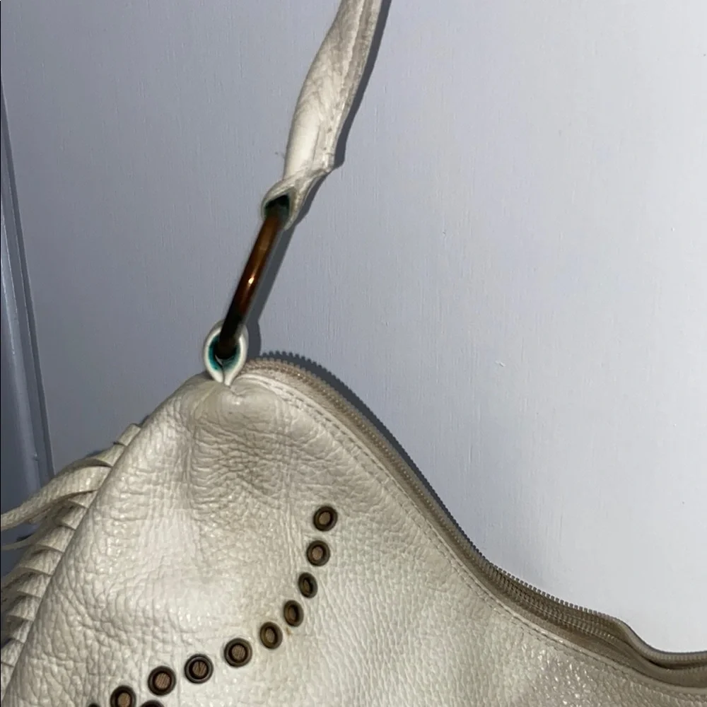 Vintage Berge Leather Fringed Shoulder Bag made in Italy